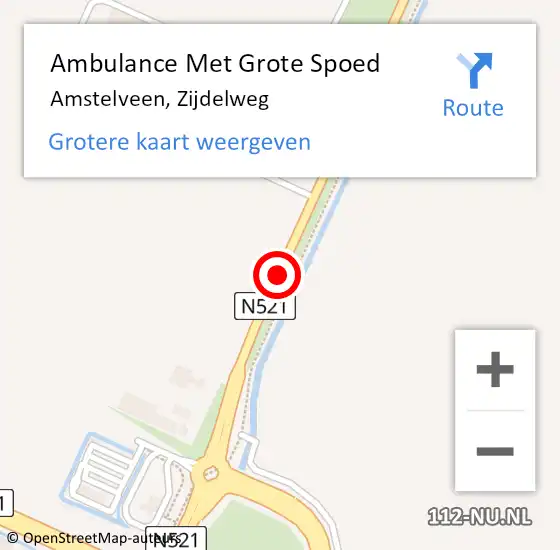 Locatie op kaart van de 112 melding: Ambulance Met Grote Spoed Naar Amstelveen, Zijdelweg op 22 januari 2019 20:05