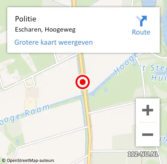 Locatie op kaart van de 112 melding: Politie Escharen, Hoogeweg op 23 januari 2019 08:12