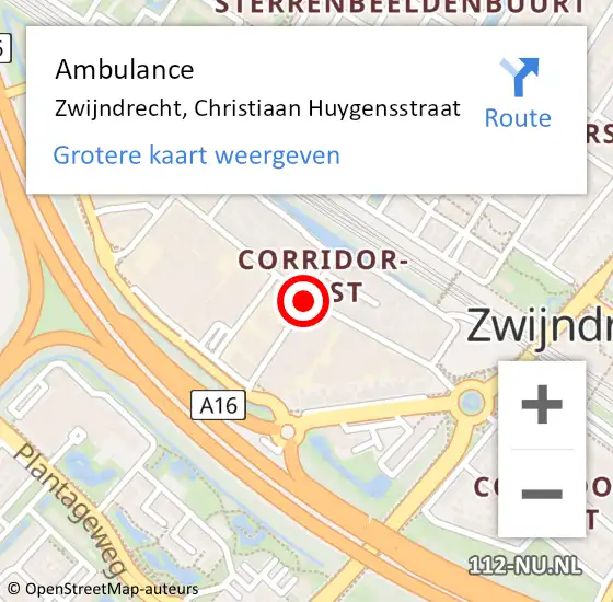 Locatie op kaart van de 112 melding: Ambulance Zwijndrecht, Anthoni V Leeuwenhoekstr op 23 januari 2019 13:10