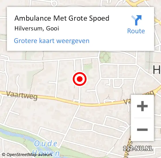 Locatie op kaart van de 112 melding: Ambulance Met Grote Spoed Naar Hilversum, Gooi op 23 januari 2019 14:06