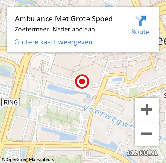 Locatie op kaart van de 112 melding: Ambulance Met Grote Spoed Naar Zoetermeer, Nederlandlaan op 23 januari 2019 15:59