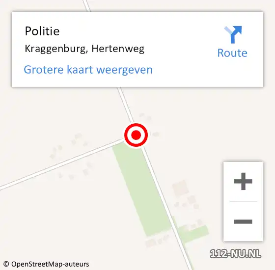 Locatie op kaart van de 112 melding: Politie Kraggenburg, Hertenweg op 23 januari 2019 16:25