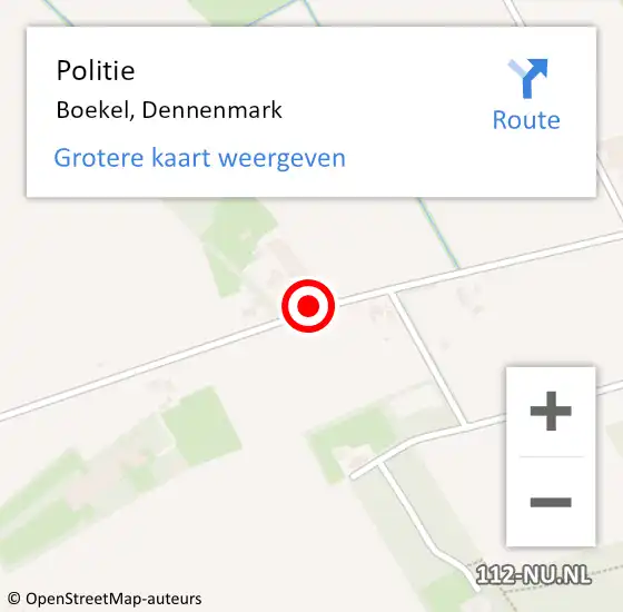 Locatie op kaart van de 112 melding: Politie Boekel, Dennenmark op 24 januari 2019 04:36