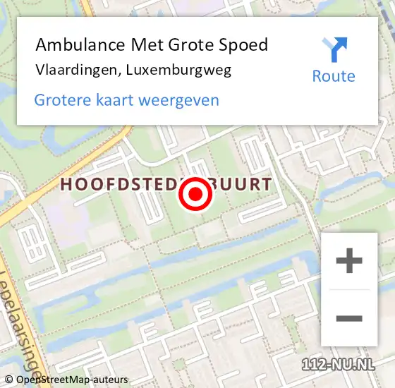 Locatie op kaart van de 112 melding: Ambulance Met Grote Spoed Naar Vlaardingen, Luxemburgweg op 24 januari 2019 08:05