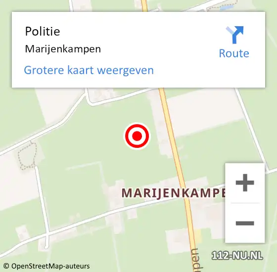 Locatie op kaart van de 112 melding: Politie Marijenkampen op 24 januari 2019 08:15