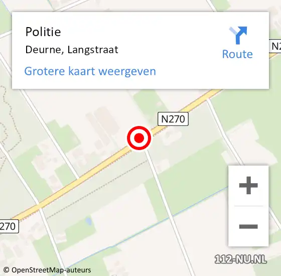 Locatie op kaart van de 112 melding: Politie Deurne, Langstraat op 24 januari 2019 08:43