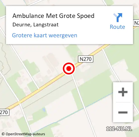 Locatie op kaart van de 112 melding: Ambulance Met Grote Spoed Naar Deurne, Langstraat op 24 januari 2019 08:47