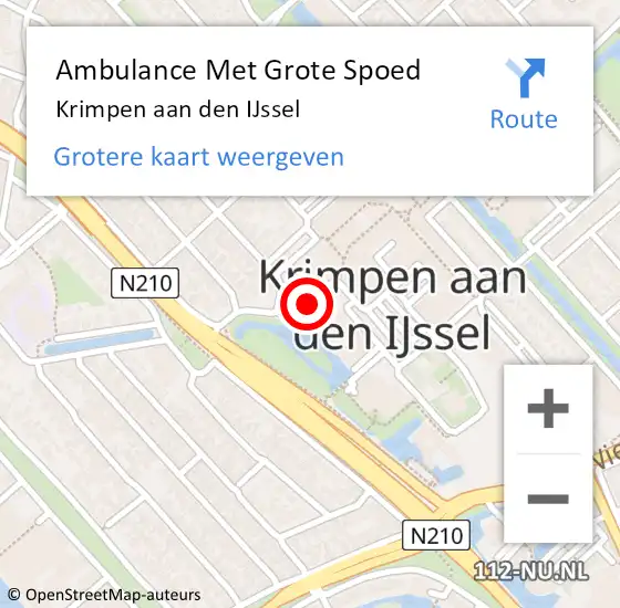 Locatie op kaart van de 112 melding: Ambulance Met Grote Spoed Naar Krimpen aan den IJssel op 24 januari 2019 10:15