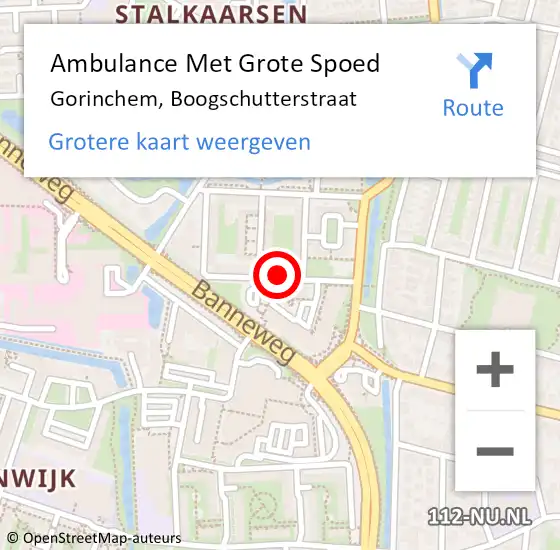 Locatie op kaart van de 112 melding: Ambulance Met Grote Spoed Naar Gorinchem, Boogschutterstraat op 25 januari 2019 03:10