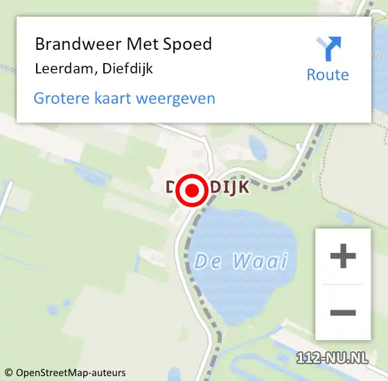 Locatie op kaart van de 112 melding: Brandweer Met Spoed Naar Schoonrewoerd, Diefdijk op 25 januari 2019 06:45