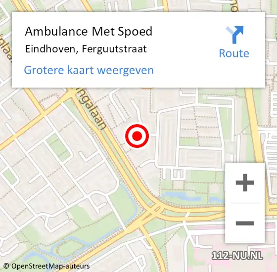 Locatie op kaart van de 112 melding: Ambulance Met Spoed Naar Eindhoven, Ferguutstraat op 25 januari 2019 14:28