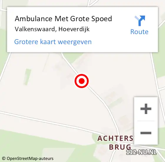 Locatie op kaart van de 112 melding: Ambulance Met Grote Spoed Naar Valkenswaard, Hoeverdijk op 25 januari 2019 21:27