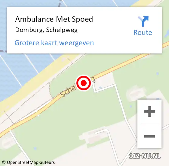 Locatie op kaart van de 112 melding: Ambulance Met Spoed Naar Domburg, Schelpweg op 26 januari 2019 23:31