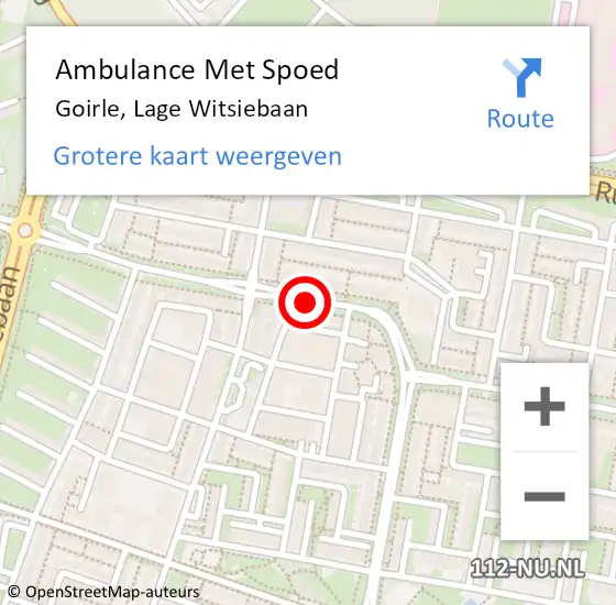 Locatie op kaart van de 112 melding: Ambulance Met Spoed Naar Goirle, Lage Witsiebaan op 27 januari 2019 07:55