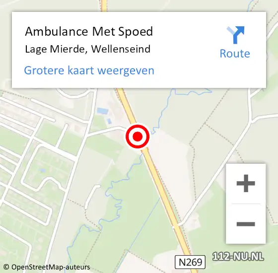 Locatie op kaart van de 112 melding: Ambulance Met Spoed Naar Lage Mierde, Wellenseind op 27 januari 2019 13:01