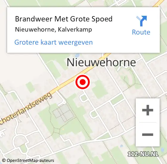 Locatie op kaart van de 112 melding: Brandweer Met Grote Spoed Naar Nieuwehorne, Kalverkamp op 21 maart 2014 17:08