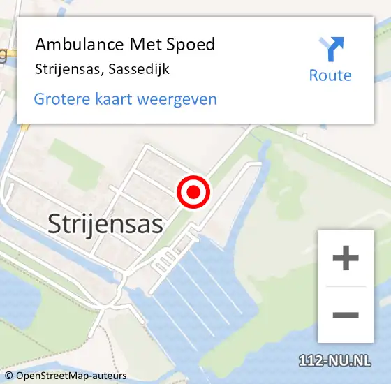 Locatie op kaart van de 112 melding: Ambulance Met Spoed Naar Strijensas, Sassedijk op 27 januari 2019 22:36