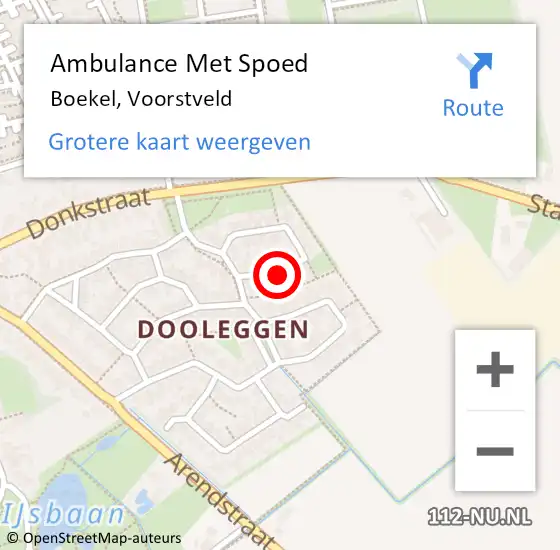 Locatie op kaart van de 112 melding: Ambulance Met Spoed Naar Boekel, Voorstveld op 21 maart 2014 18:34