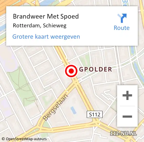 Locatie op kaart van de 112 melding: Brandweer Met Spoed Naar Rotterdam, Schieweg op 28 januari 2019 18:03