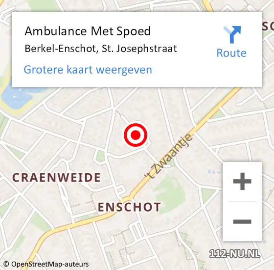 Locatie op kaart van de 112 melding: Ambulance Met Spoed Naar Berkel-Enschot, St. Josephstraat op 28 januari 2019 18:11