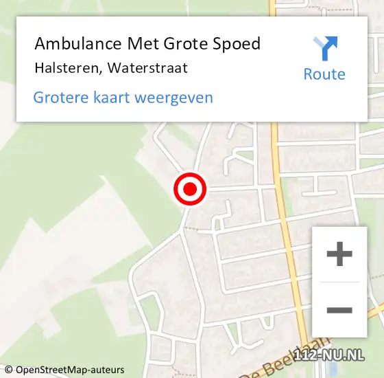 Locatie op kaart van de 112 melding: Ambulance Met Grote Spoed Naar Halsteren, Waterstraat op 28 januari 2019 18:30
