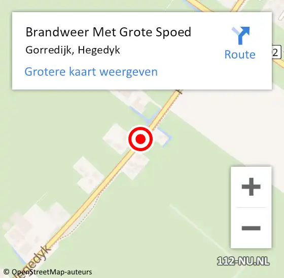 Locatie op kaart van de 112 melding: Brandweer Met Grote Spoed Naar Gorredijk, Hegedyk op 28 januari 2019 22:10