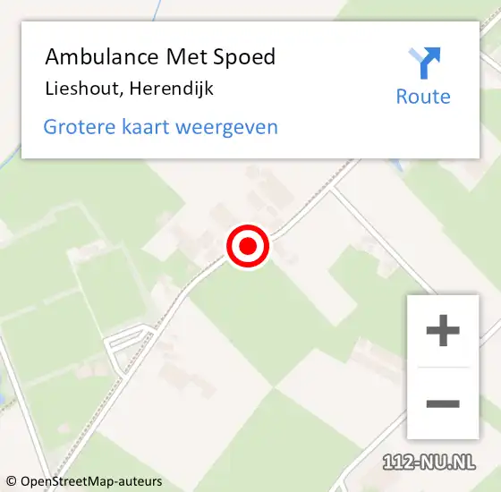 Locatie op kaart van de 112 melding: Ambulance Met Spoed Naar Lieshout, Herendijk op 29 januari 2019 07:54