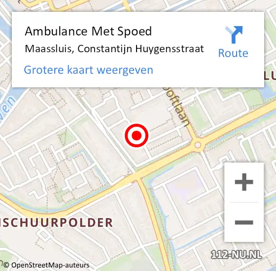 Locatie op kaart van de 112 melding: Ambulance Met Spoed Naar Maassluis, Constantijn Huygensstraat op 29 januari 2019 08:51
