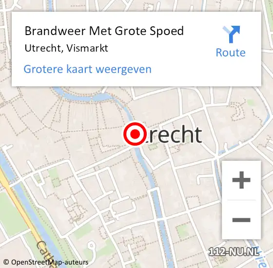 Locatie op kaart van de 112 melding: Brandweer Met Grote Spoed Naar Utrecht, Vismarkt op 29 januari 2019 19:41
