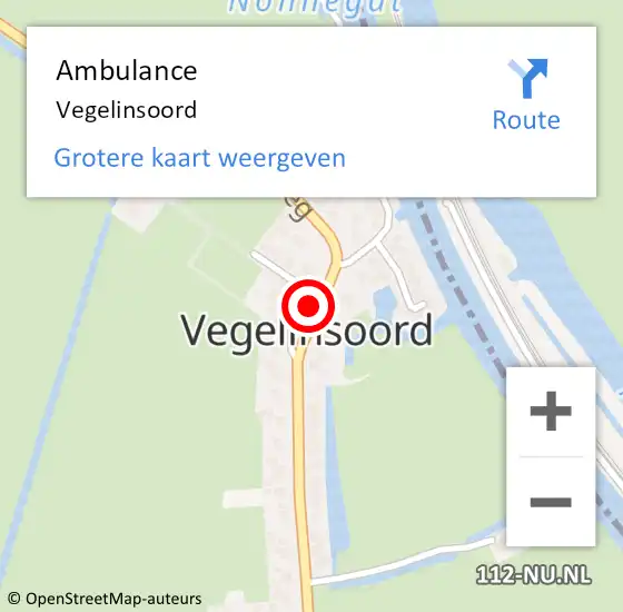 Locatie op kaart van de 112 melding: Ambulance Vegelinsoord op 30 januari 2019 11:19