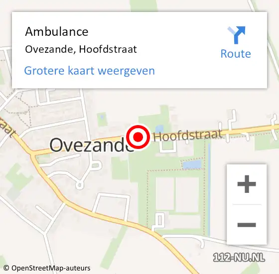 Locatie op kaart van de 112 melding: Ambulance Ovezande, Hoofdstraat op 30 januari 2019 13:27