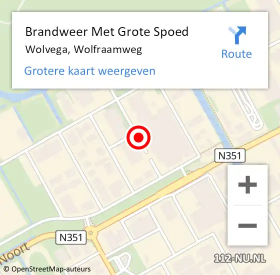 Locatie op kaart van de 112 melding: Brandweer Met Grote Spoed Naar Wolvega, Wolfraamweg op 31 januari 2019 10:57