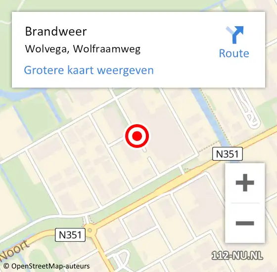 Locatie op kaart van de 112 melding: Brandweer Wolvega, Wolfraamweg op 31 januari 2019 11:00