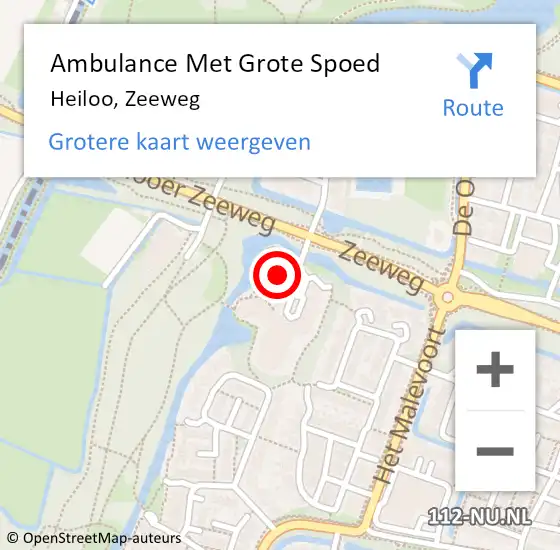 Locatie op kaart van de 112 melding: Ambulance Met Grote Spoed Naar Heiloo, Zeeweg op 31 januari 2019 15:48