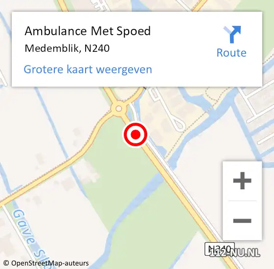 Locatie op kaart van de 112 melding: Ambulance Met Spoed Naar Medemblik, N240 op 31 januari 2019 15:51