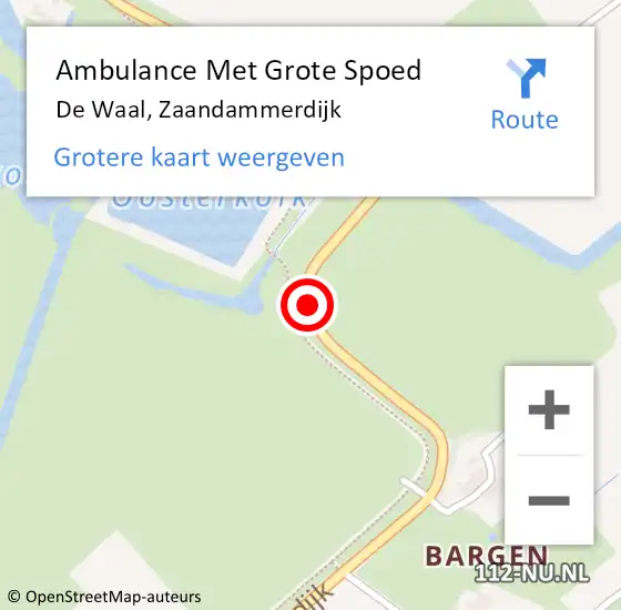 Locatie op kaart van de 112 melding: Ambulance Met Grote Spoed Naar De Waal, Zaandammerdijk op 31 januari 2019 22:52