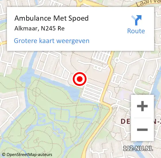 Locatie op kaart van de 112 melding: Ambulance Met Spoed Naar Alkmaar, N242 Re op 1 februari 2019 13:58