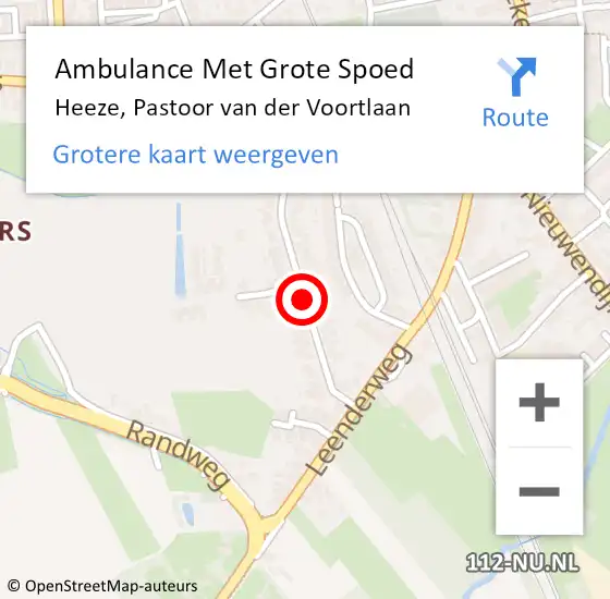 Locatie op kaart van de 112 melding: Ambulance Met Grote Spoed Naar Heeze, Pastoor van der Voortlaan op 1 februari 2019 20:58