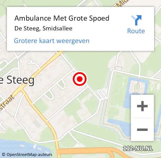 Locatie op kaart van de 112 melding: Ambulance Met Grote Spoed Naar De Steeg, Smidsallee op 2 februari 2019 09:56