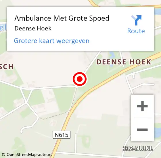 Locatie op kaart van de 112 melding: Ambulance Met Grote Spoed Naar Deense Hoek op 2 februari 2019 14:40