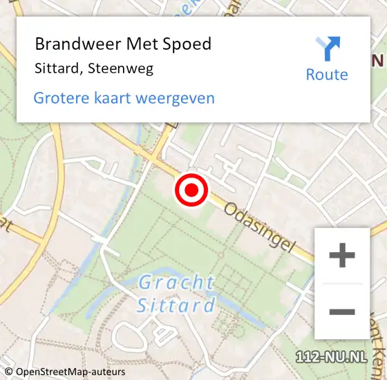 Locatie op kaart van de 112 melding: Brandweer Met Spoed Naar Sittard, Steenweg op 2 februari 2019 23:10