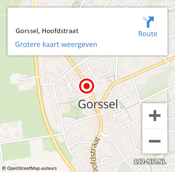 Locatie op kaart van de 112 melding:  Gorssel, Hoofdstraat op 3 februari 2019 08:12