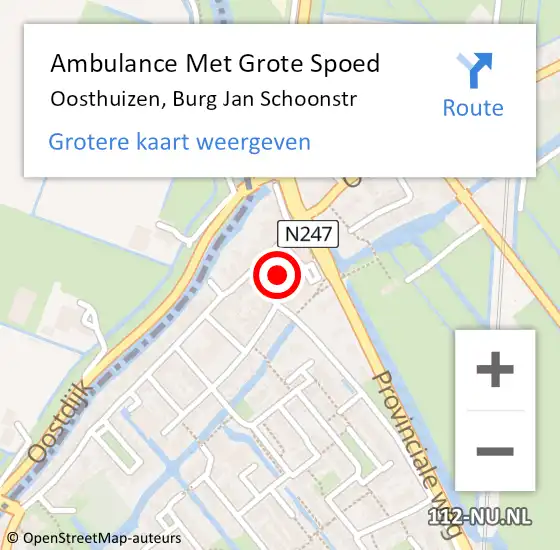 Locatie op kaart van de 112 melding: Ambulance Met Grote Spoed Naar Oosthuizen, Burg Jan Schoonstr op 3 februari 2019 09:46