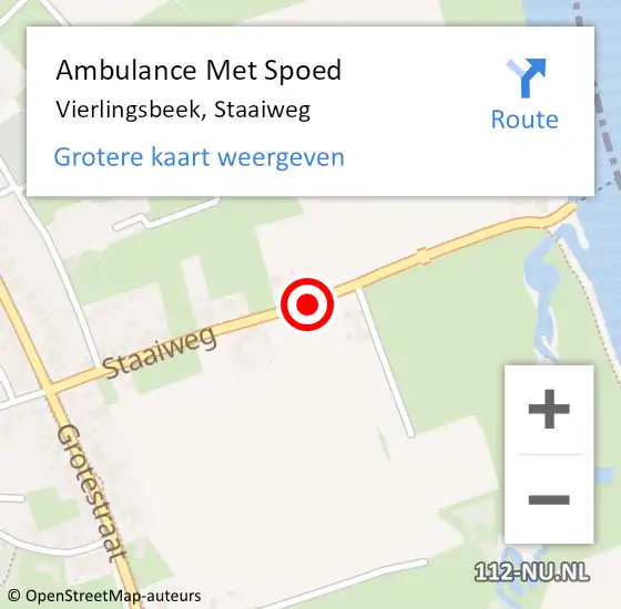 Locatie op kaart van de 112 melding: Ambulance Met Spoed Naar Vierlingsbeek, Staaiweg op 3 februari 2019 10:08