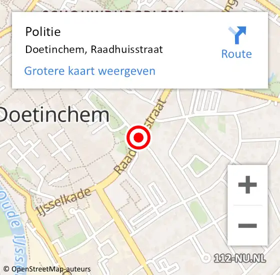 Locatie op kaart van de 112 melding: Politie Doetinchem, Raadhuisstraat op 3 februari 2019 11:27