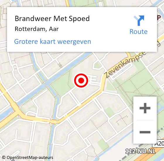 Locatie op kaart van de 112 melding: Brandweer Met Spoed Naar Rotterdam, Aar op 3 februari 2019 21:32