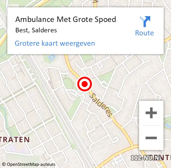 Locatie op kaart van de 112 melding: Ambulance Met Grote Spoed Naar Best, Salderes op 5 februari 2019 12:01