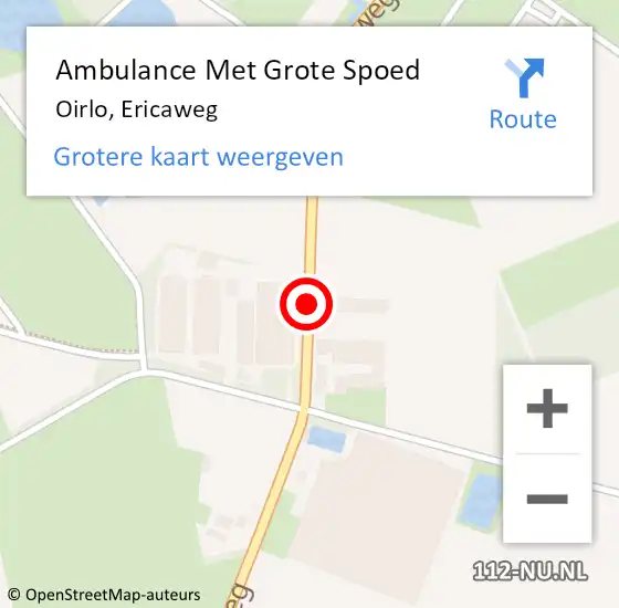 Locatie op kaart van de 112 melding: Ambulance Met Grote Spoed Naar Oirlo, Ericaweg op 5 februari 2019 14:52