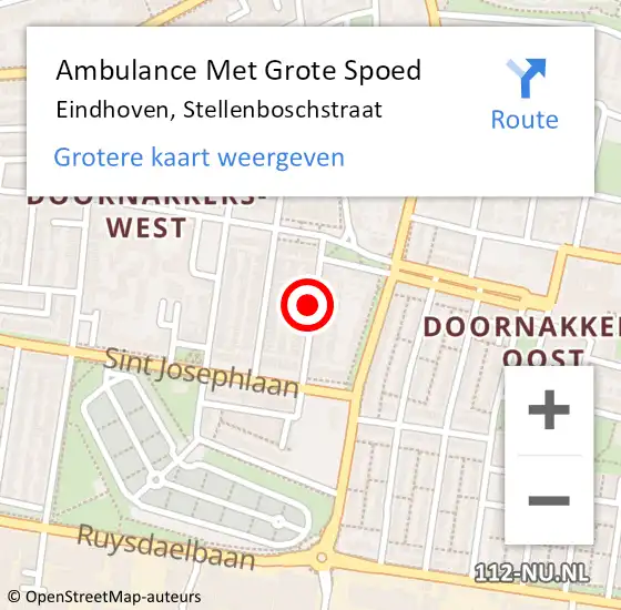 Locatie op kaart van de 112 melding: Ambulance Met Grote Spoed Naar Eindhoven, Stellenboschstraat op 5 februari 2019 15:03