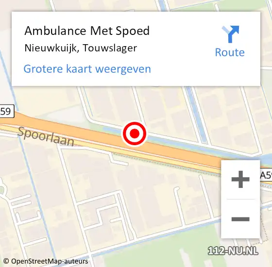 Locatie op kaart van de 112 melding: Ambulance Met Spoed Naar Nieuwkuijk, Touwslager op 5 februari 2019 15:41